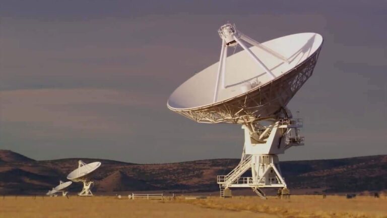 Deep space network big satellite in the countryside