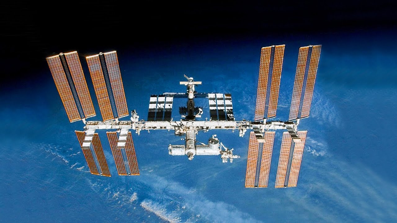 International space station in earth’s orbit