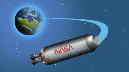 NASA Centaur upper stage heading back to Earth