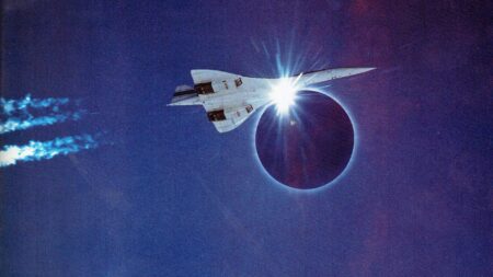 Concorde passing infront of the Sun during a total solar eclipse