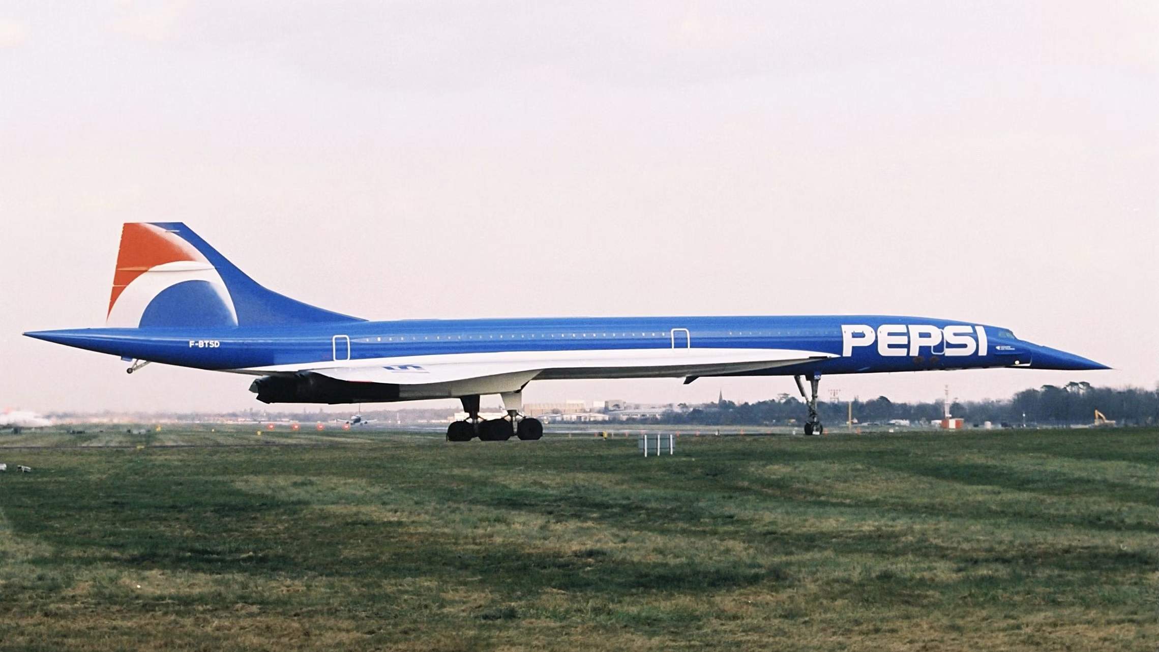 Concorde with the blue Pepsi livery