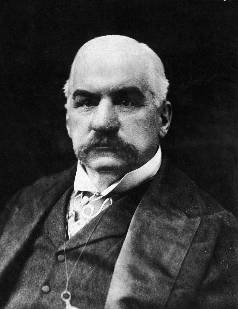 Old black and white picture of J.P Morgan the famous American banker