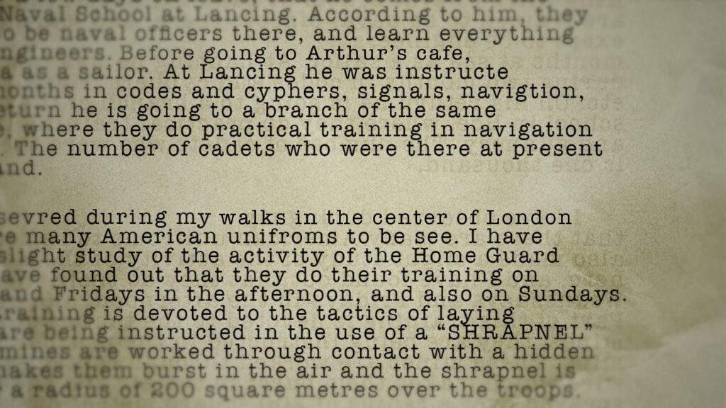 Part of an early letter sent by Garbo to the Nazis