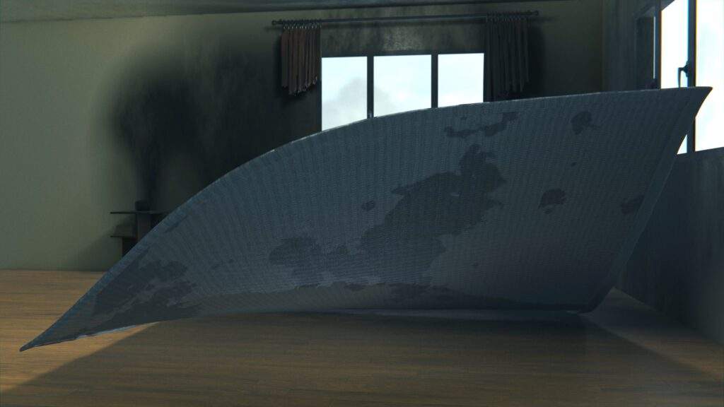 Gasoline stains under carpet