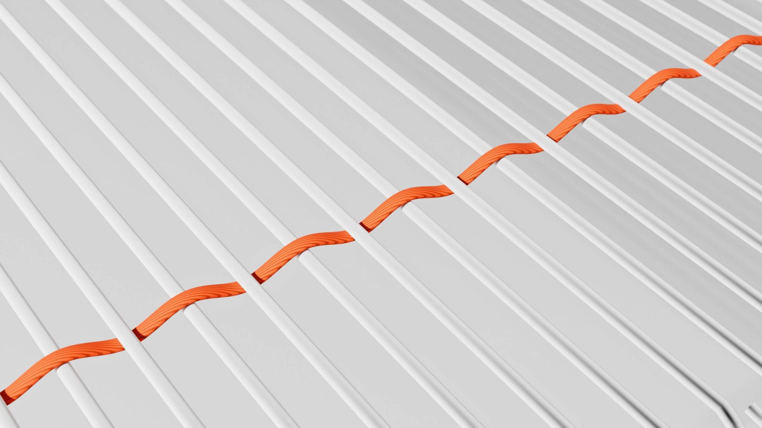 Weft thread after it has been woven into place on a silk loom