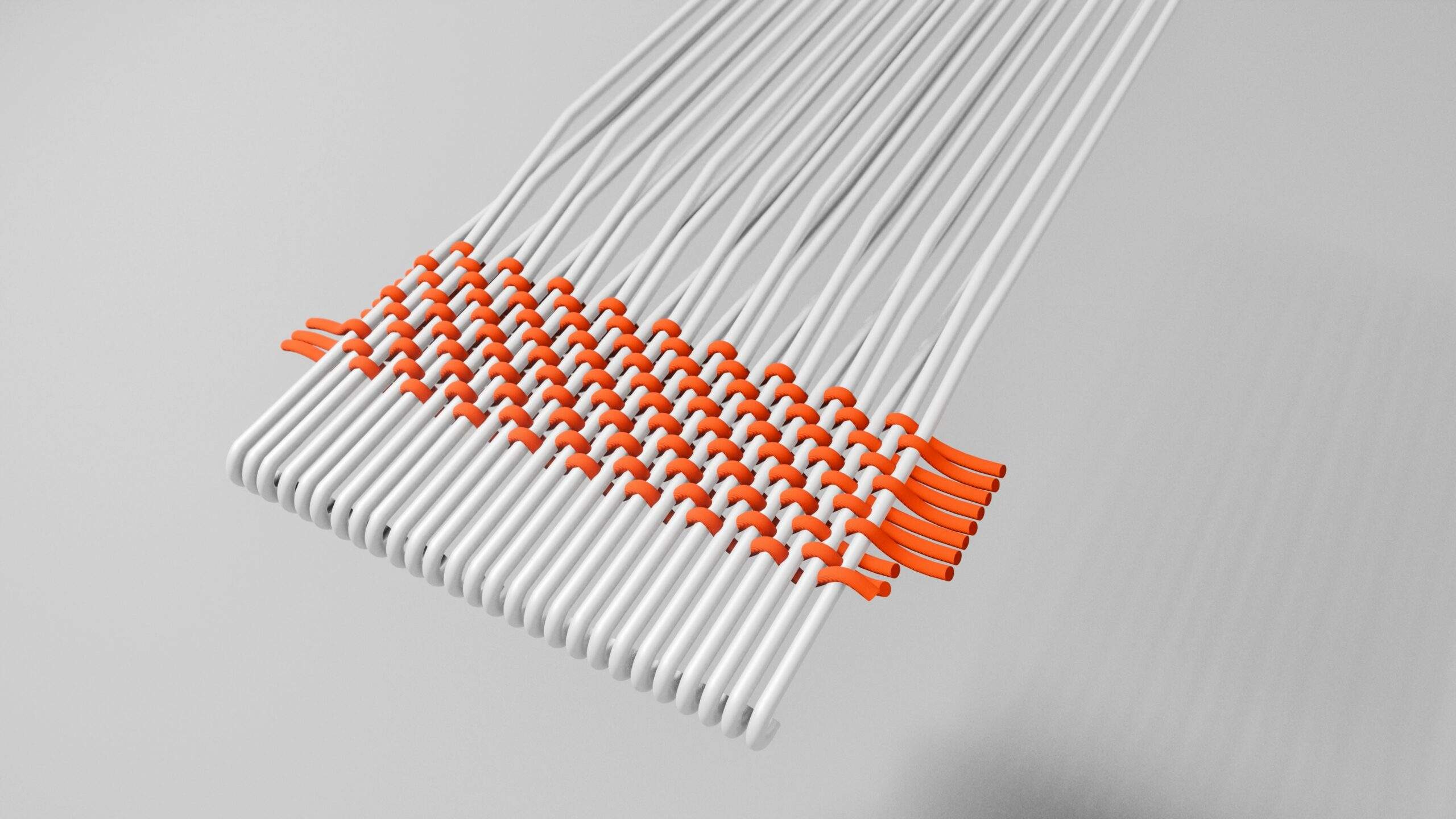 Diagonal line pattern woven into silk threads by a silk loom with 3 shafts